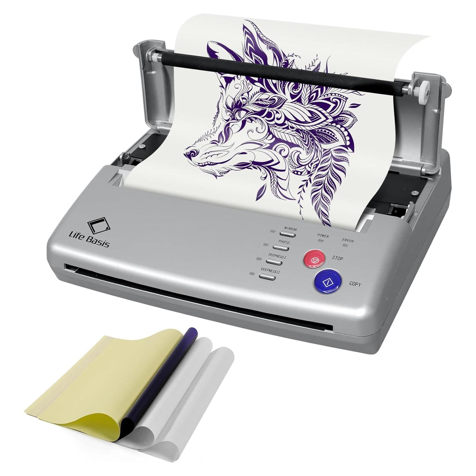 Impresora de Tatuajes LifeBasis Profesional con 20 Hojas A4/A5