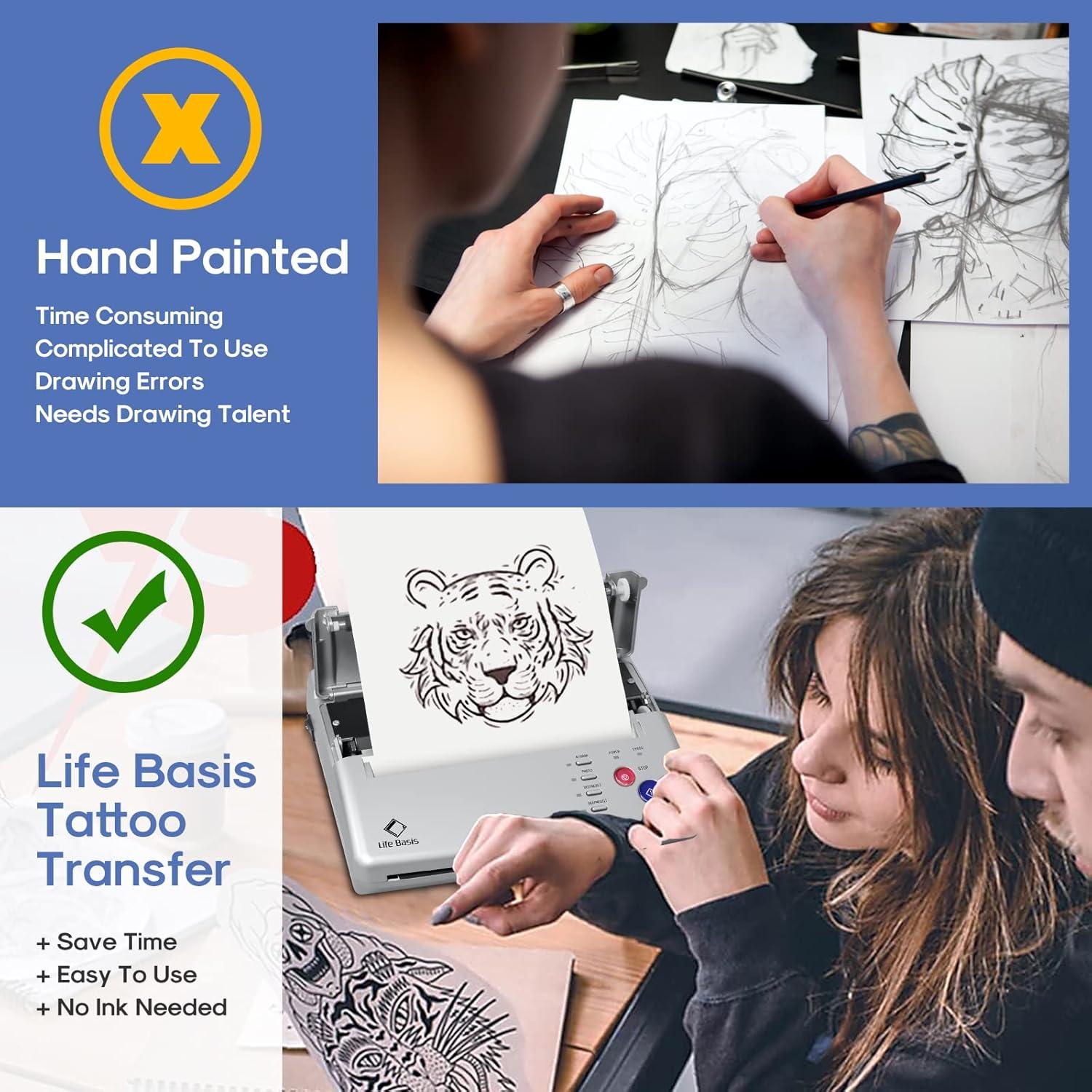 Impresora de Tatuajes LifeBasis Profesional con 20 Hojas A4/A5