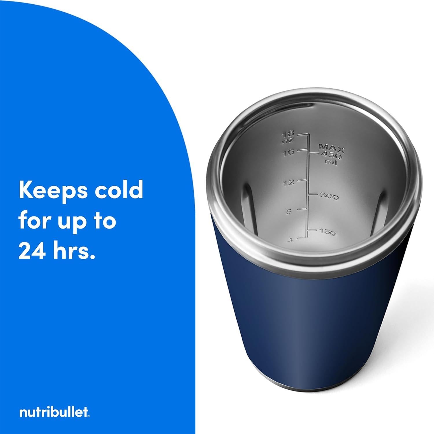 Licuadora Portátil NutriBullet Flip 20 oz Sin Cable Índigo