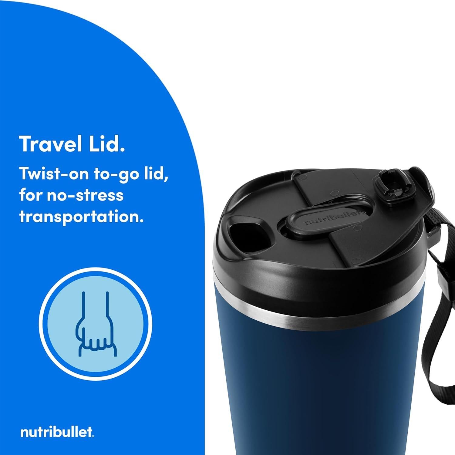 Licuadora Portátil NutriBullet Flip 20 oz Sin Cable Índigo