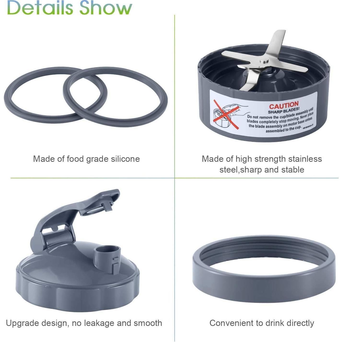 Juego de Tazas y Cuchilla Nutribullet MEET JUICE 32 oz