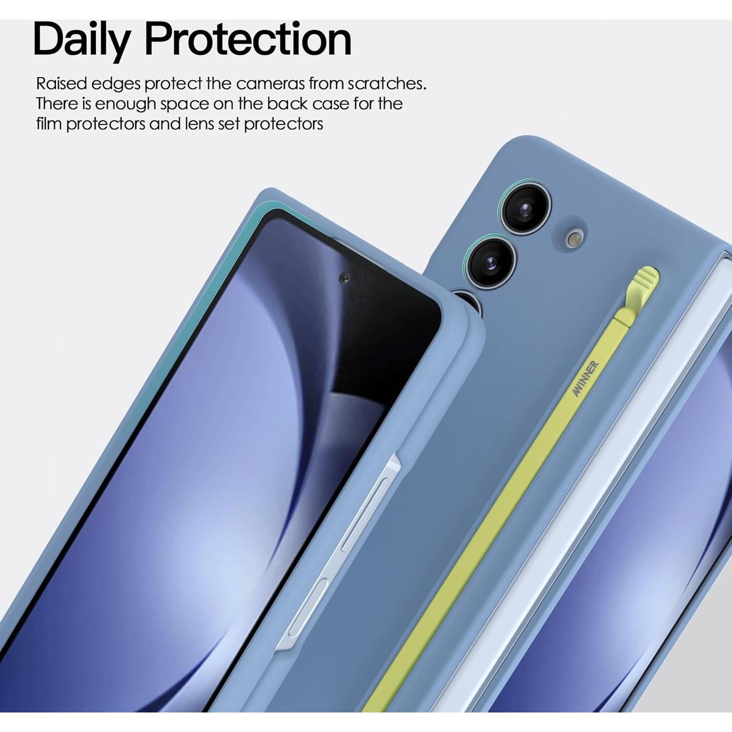 Funda AWINNER para Samsung Galaxy Z Fold5 con S Pen Azul