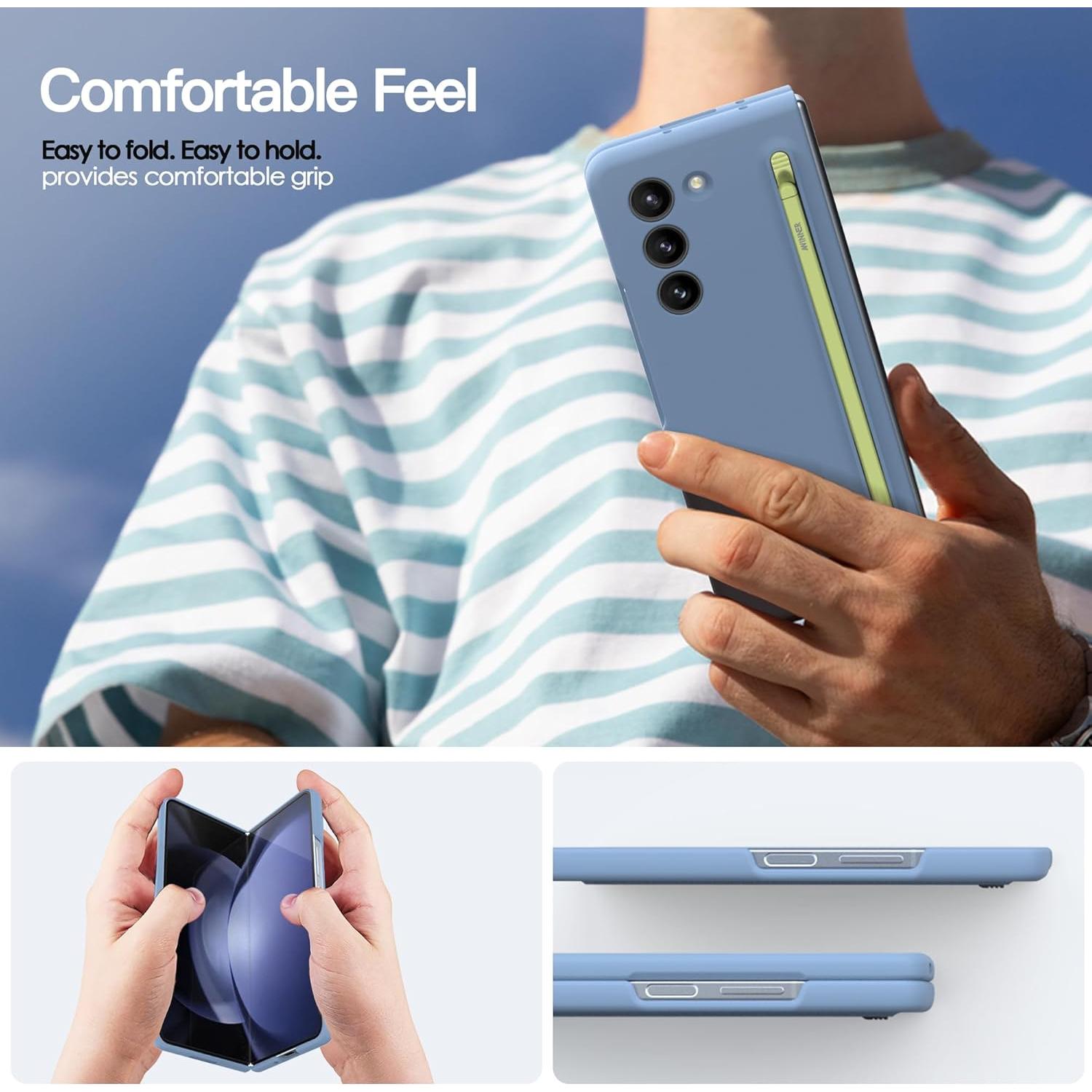 Funda AWINNER para Samsung Galaxy Z Fold5 con S Pen Azul