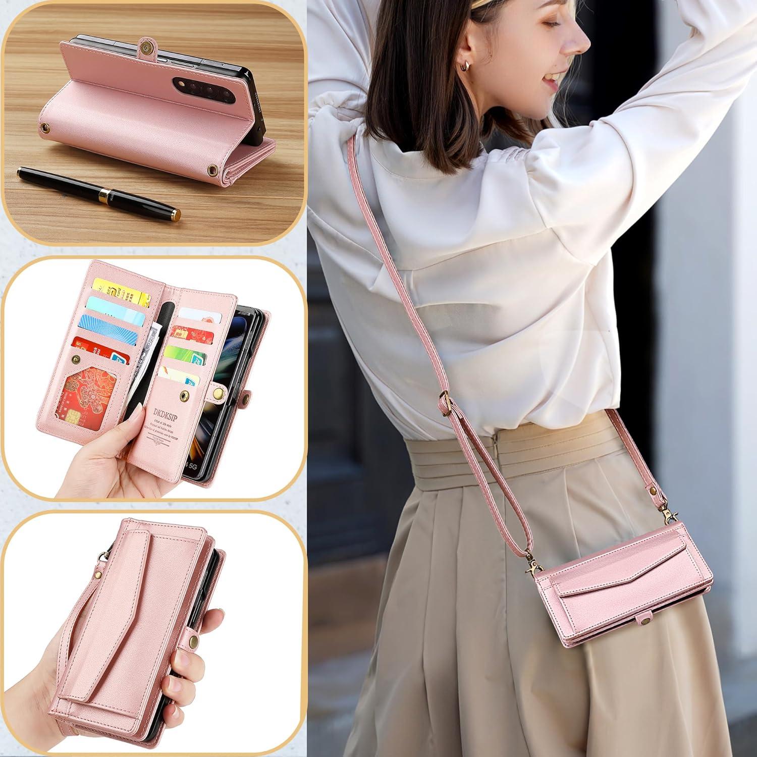 Funda Cartera DKDKSIP Rosa para Samsung Galaxy Z Fold 6