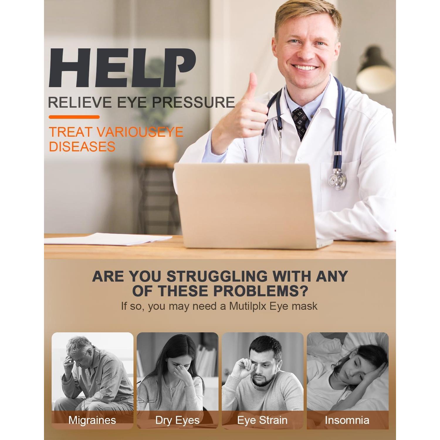 Máscara de Sueño Térmica Sin Cable Mutilplx - Alivio Ocular