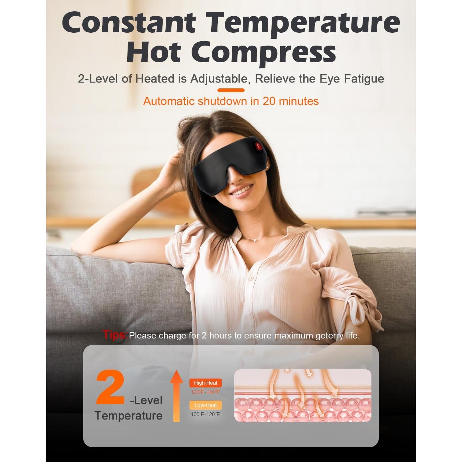 Máscara de Sueño Térmica Sin Cable Mutilplx - Alivio Ocular