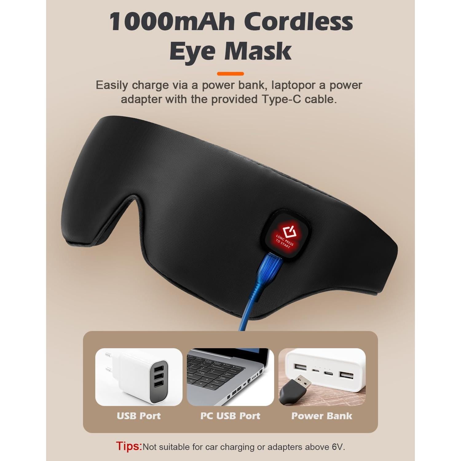 Máscara de Sueño Térmica Sin Cable Mutilplx - Alivio Ocular