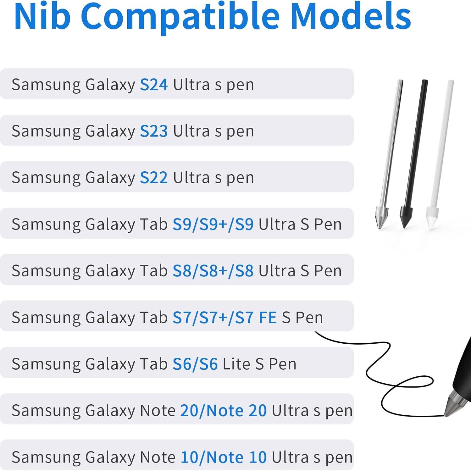 13 Puntas Reemplazo S Pen SSS·GRGB para Galaxy Tab S9/S8/S7