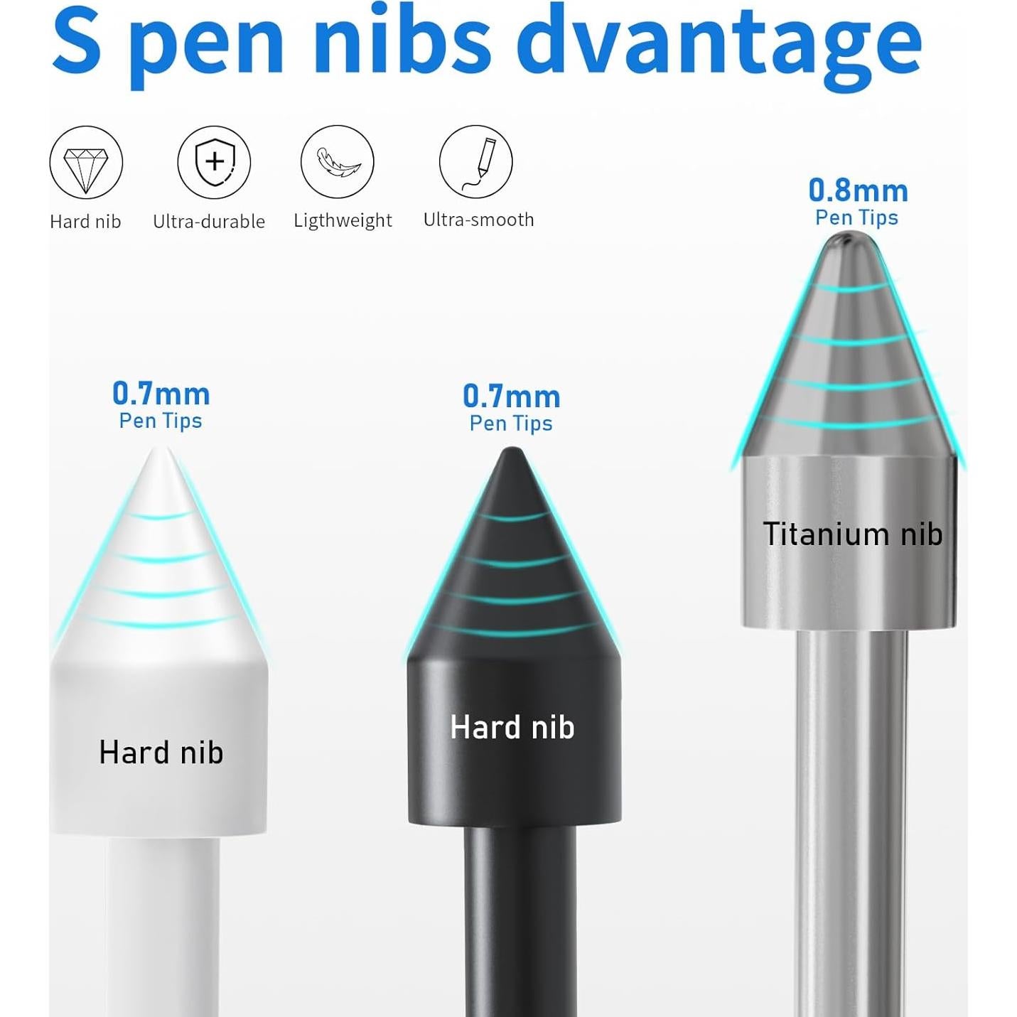 13 Puntas Reemplazo S Pen SSS·GRGB para Galaxy Tab S9/S8/S7