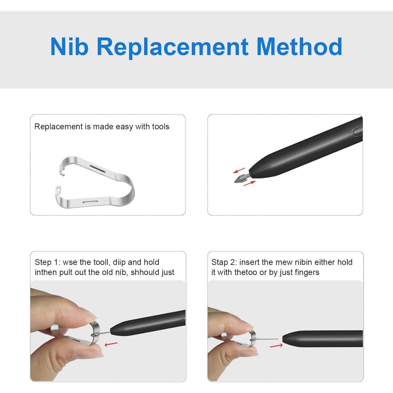 13 Puntas Reemplazo S Pen SSS·GRGB para Galaxy Tab S9/S8/S7