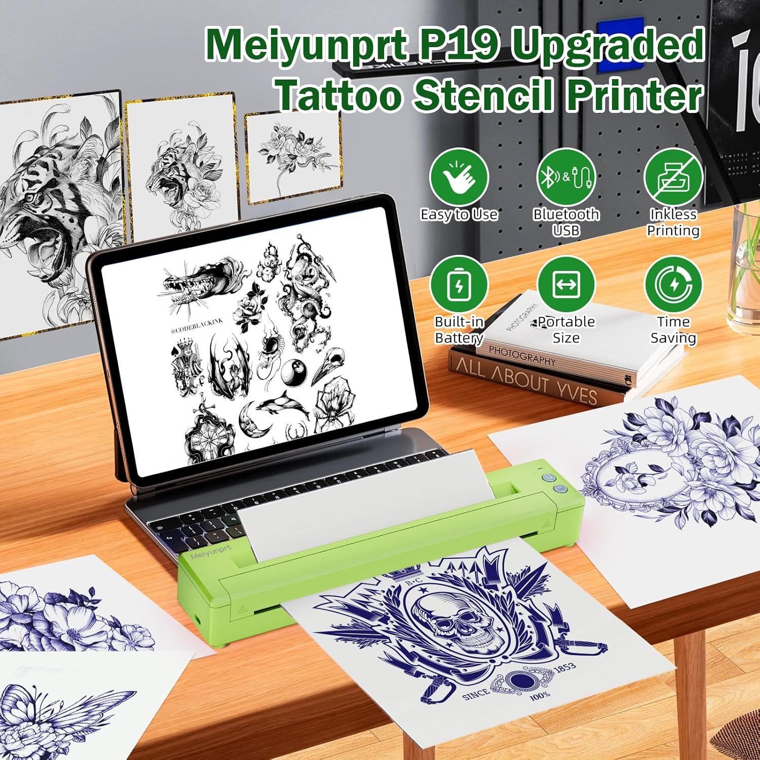 Impresora de Plantillas de Tatuaje Meiyunprt P19 Inalámbrica