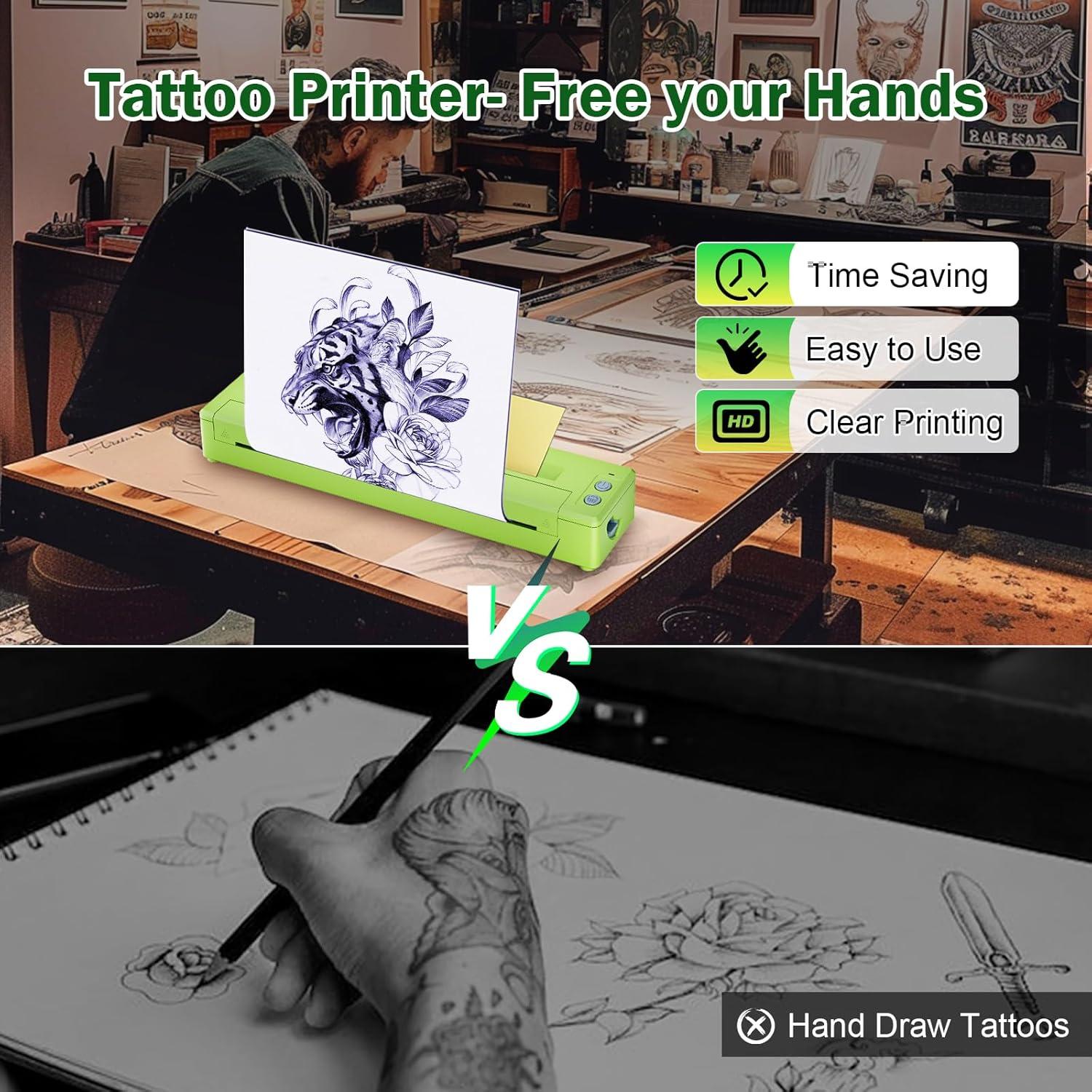 Impresora de Plantillas de Tatuaje Meiyunprt P19 Inalámbrica