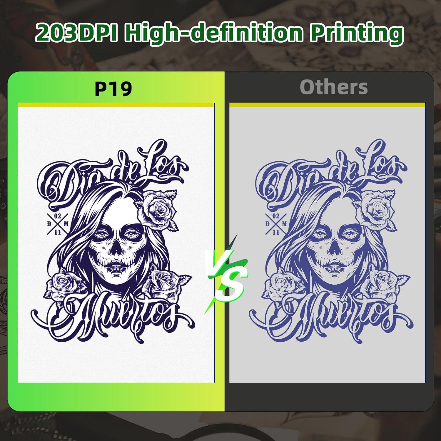 Impresora de Plantillas de Tatuaje Meiyunprt P19 Inalámbrica