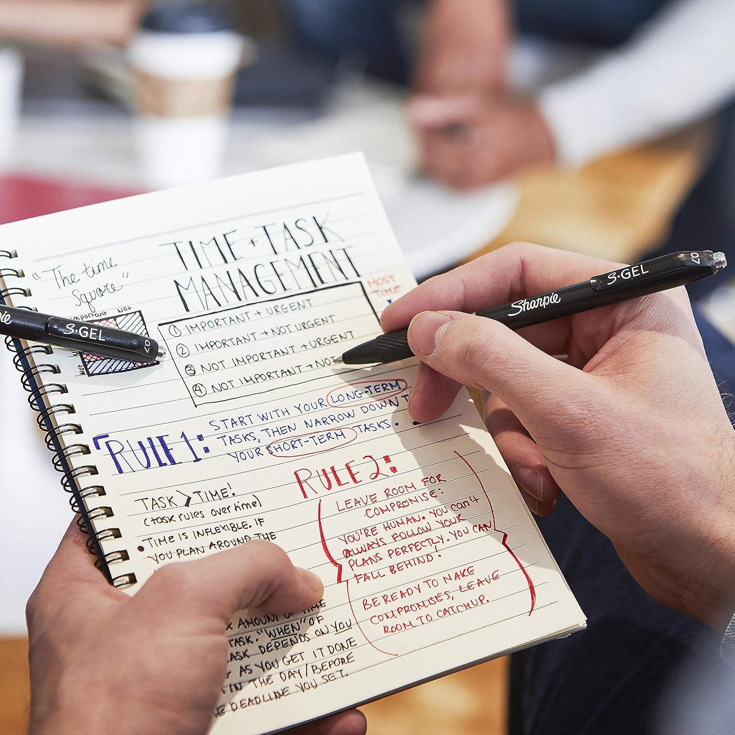 Recargas Sharpie S-Gel 0.7mm Tinta Negra 12 Unidades