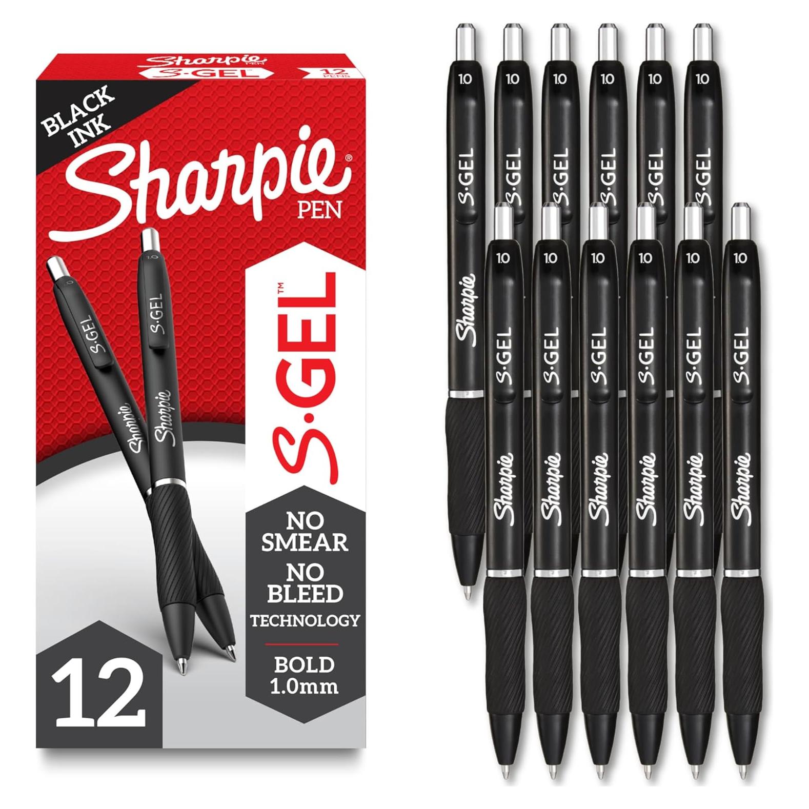 Bolígrafos de Gel Sharpie S-Gel 12 Unidades Tinta Negra 1.0mm