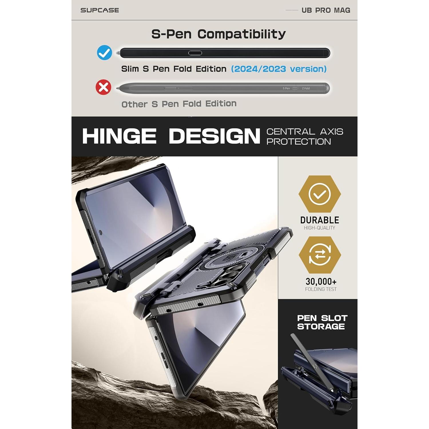 Funda SUPCASE para Samsung Galaxy Z Fold 6 con Soporte S Pen