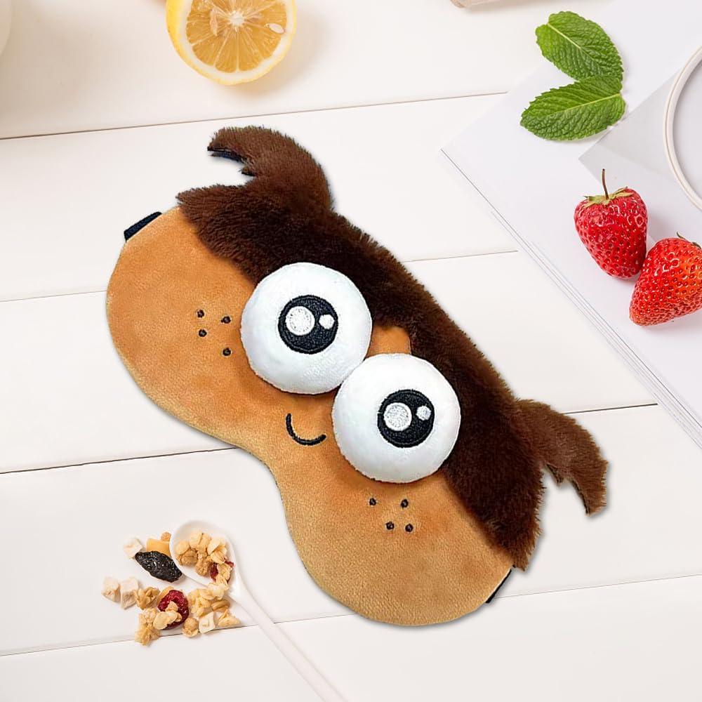 Máscara de Sueño de Peluche PERFECTSIGHT Ajustable para Ojos