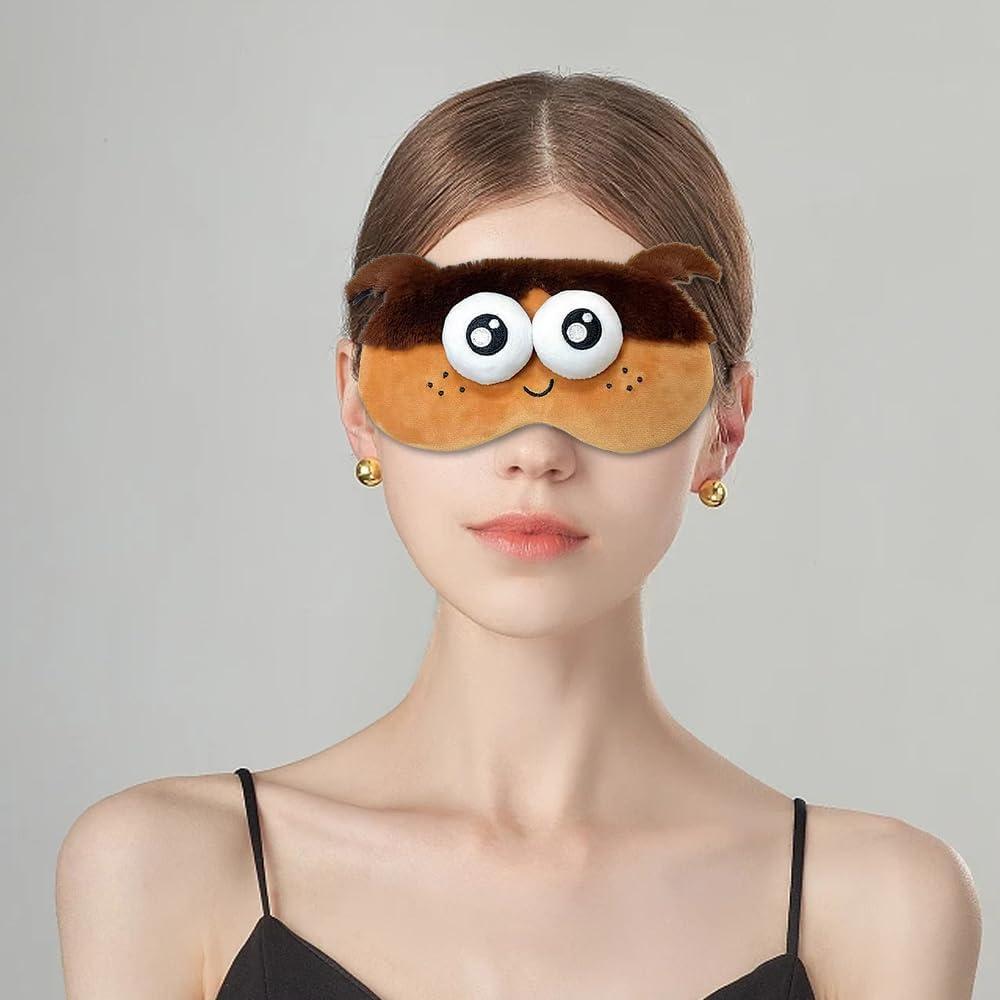 Máscara de Sueño de Peluche PERFECTSIGHT Ajustable para Ojos