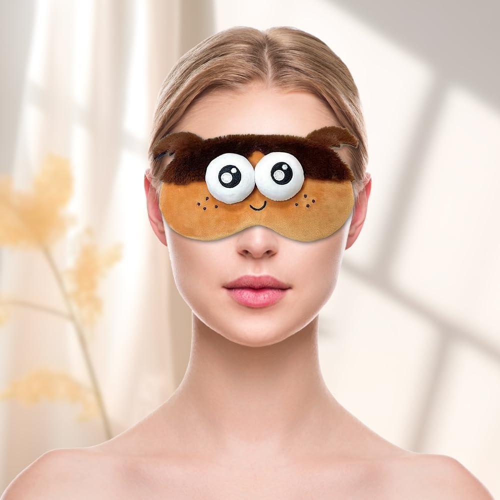 Máscara de Sueño de Peluche PERFECTSIGHT Ajustable para Ojos