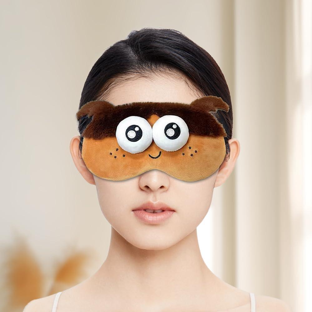 Máscara de Sueño de Peluche PERFECTSIGHT Ajustable para Ojos