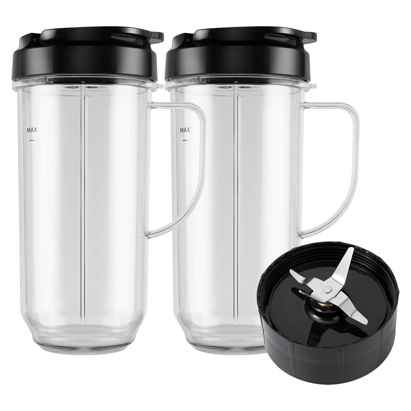 Juego de 5 tazas Magic Bullet 22 oz con tapa y cuchilla