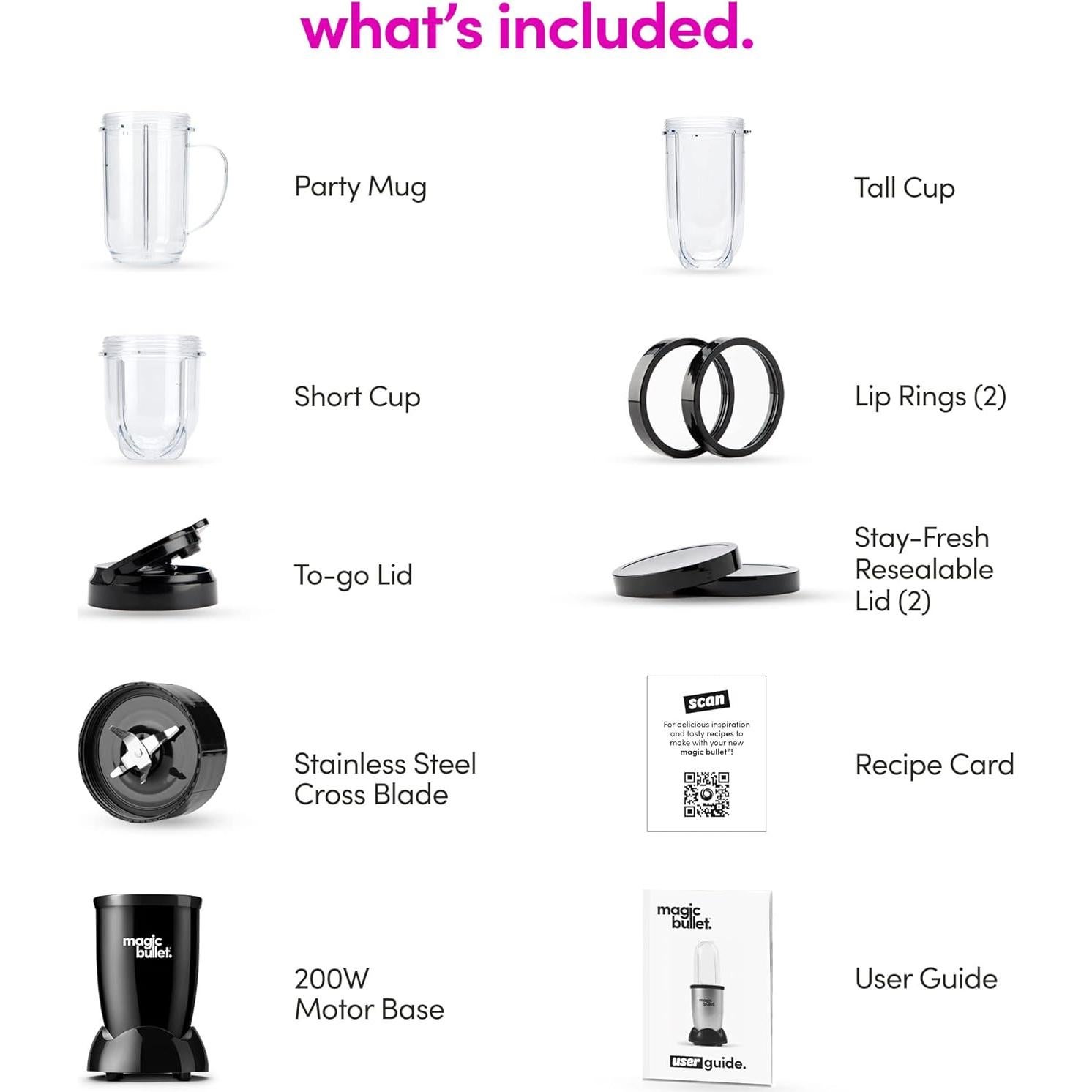 Mezclador Magic Bullet MBR-1101AK 11 Piezas Negro