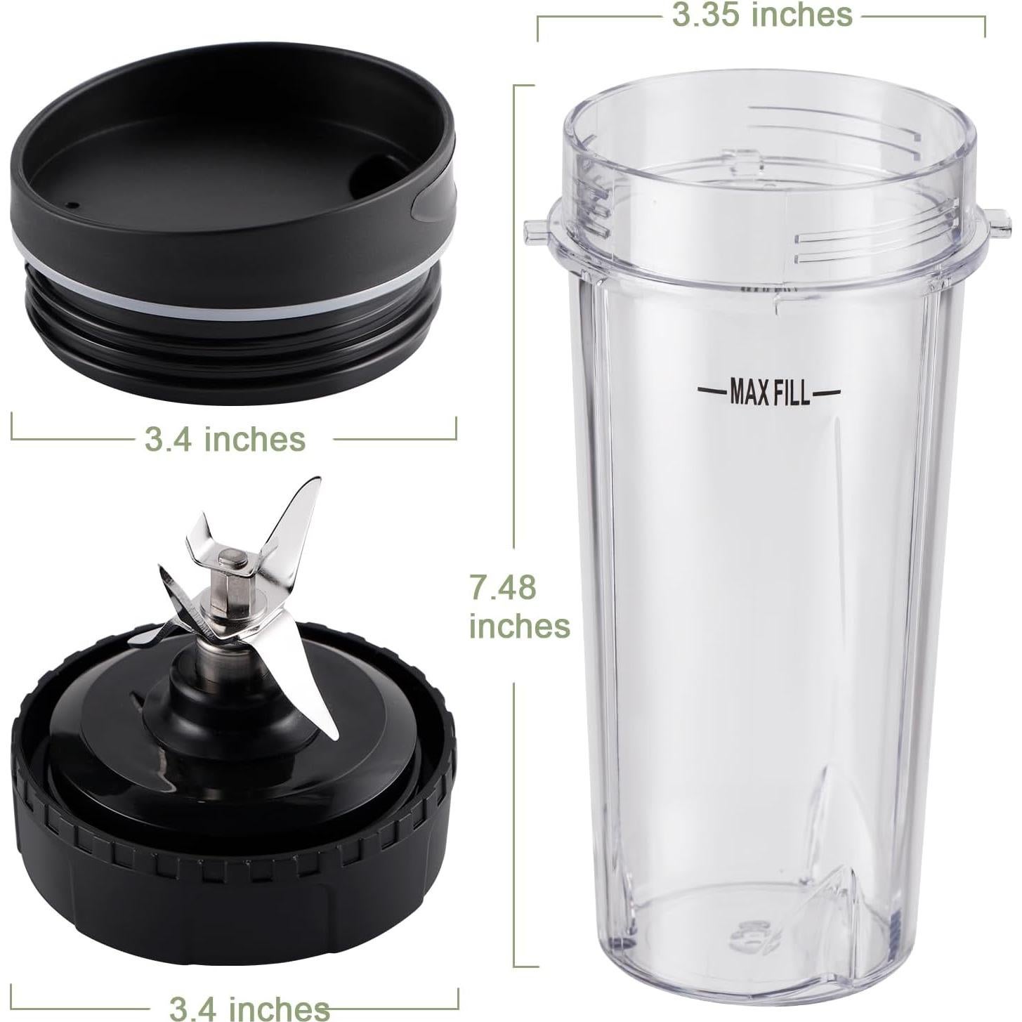 Tazas de Licuadora Ninja 16 oz 5 Piezas con Cuchilla