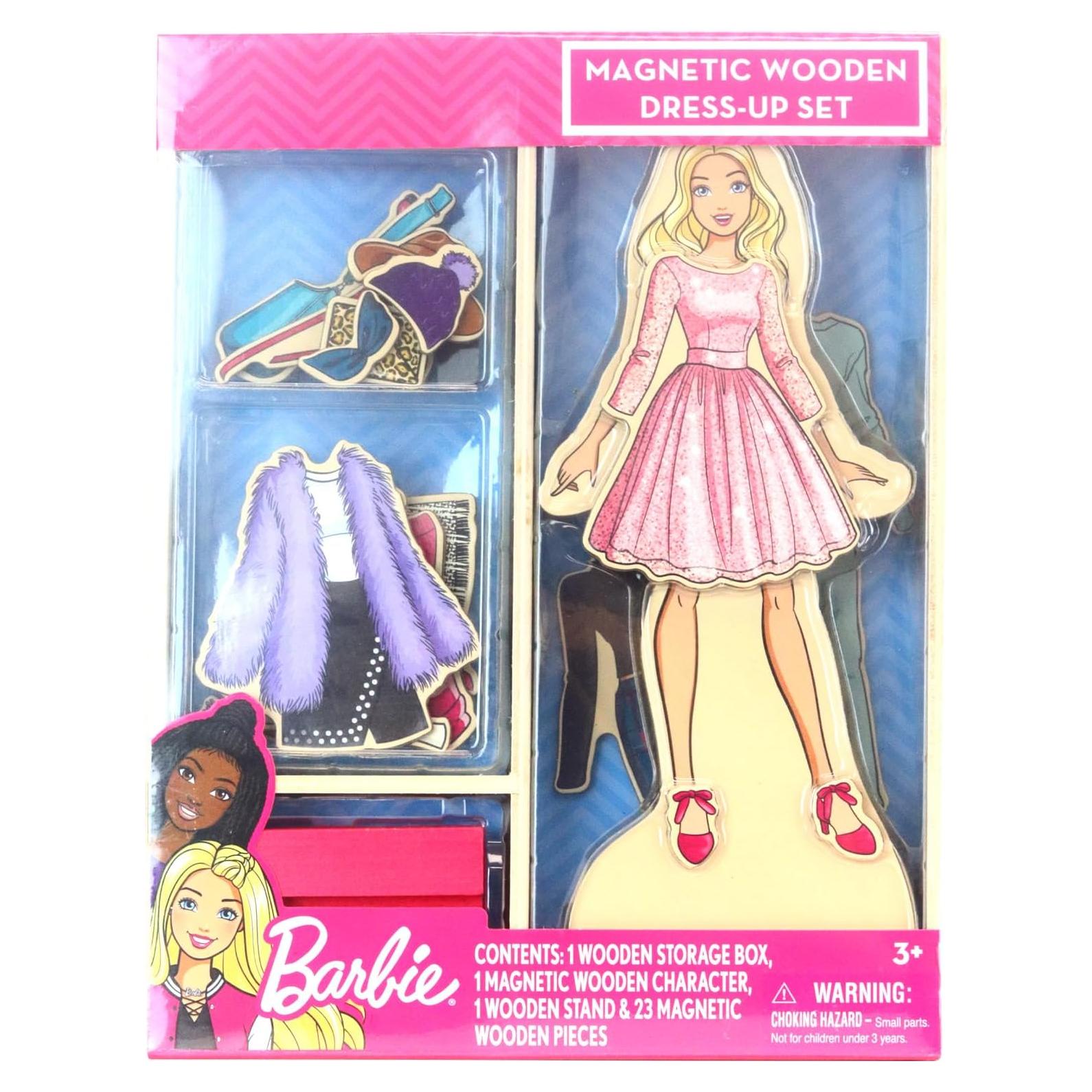 Juguete de Vestir Magnético de Madera Barbie - 26 Piezas