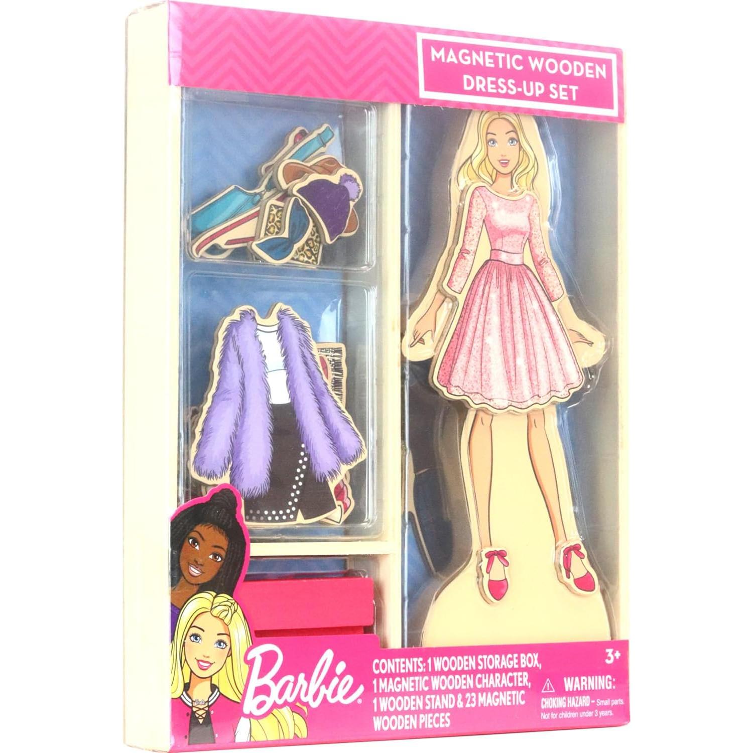 Juguete de Vestir Magnético de Madera Barbie - 26 Piezas