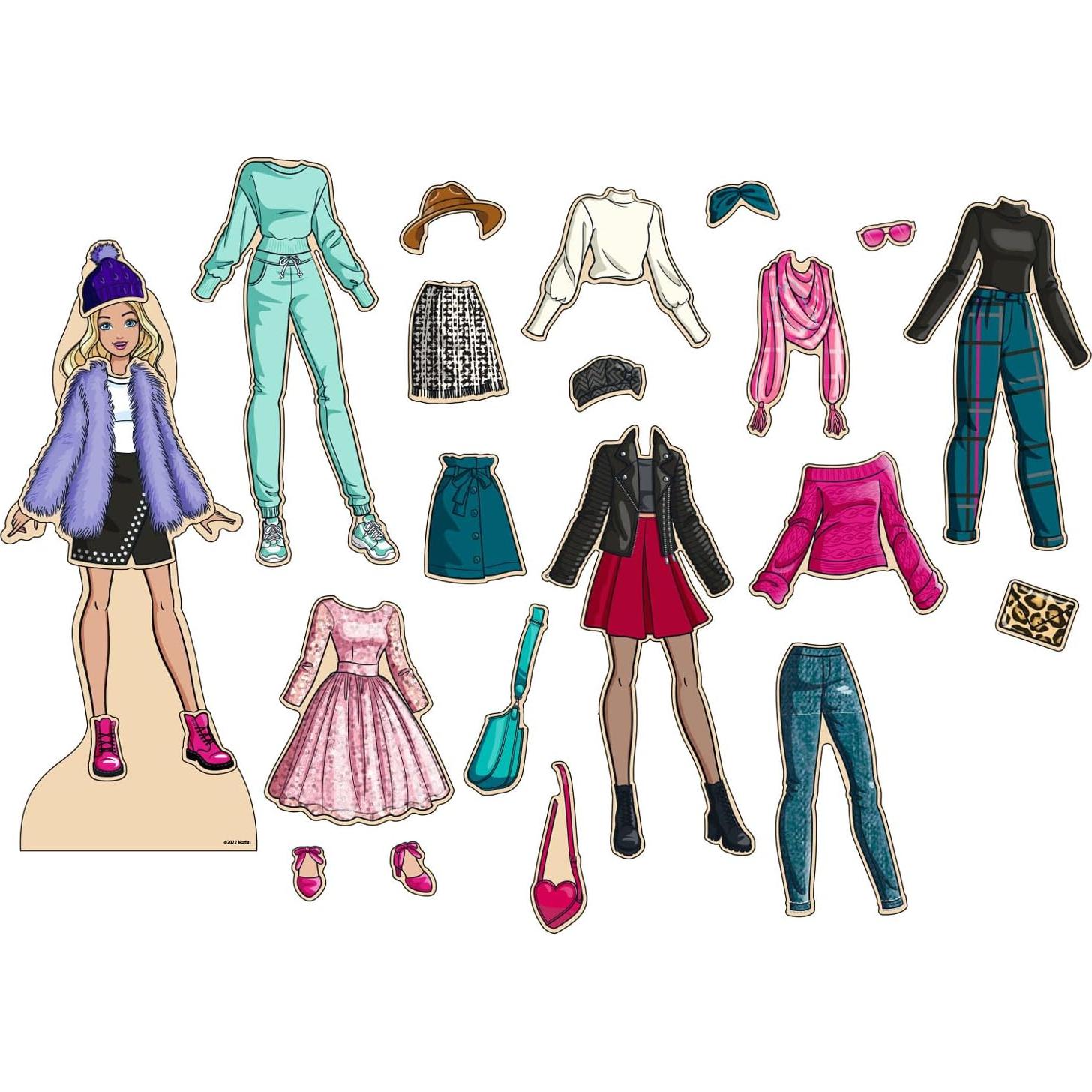 Juguete de Vestir Magnético de Madera Barbie - 26 Piezas