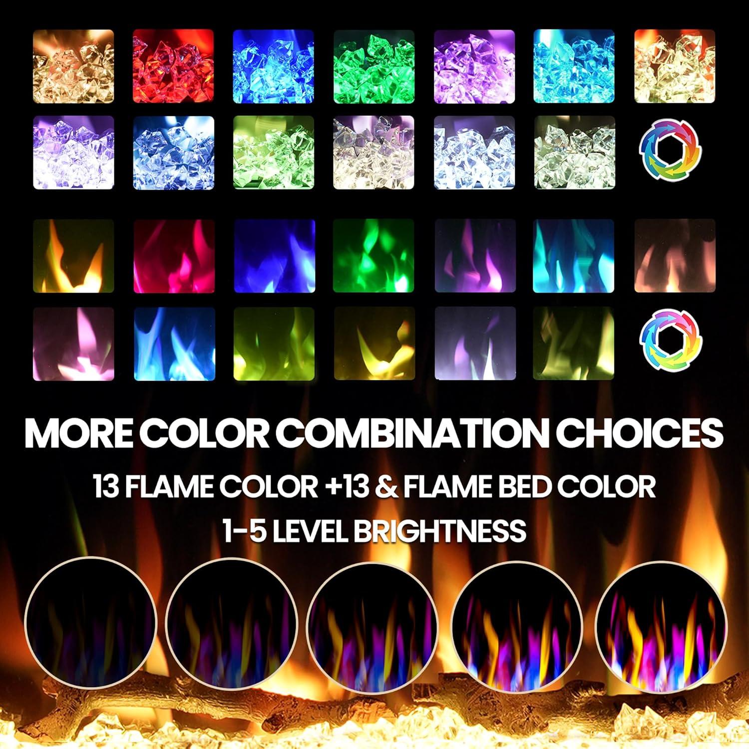 Chimenea eléctrica empotrada Riseon EFW-42A 1500W negra