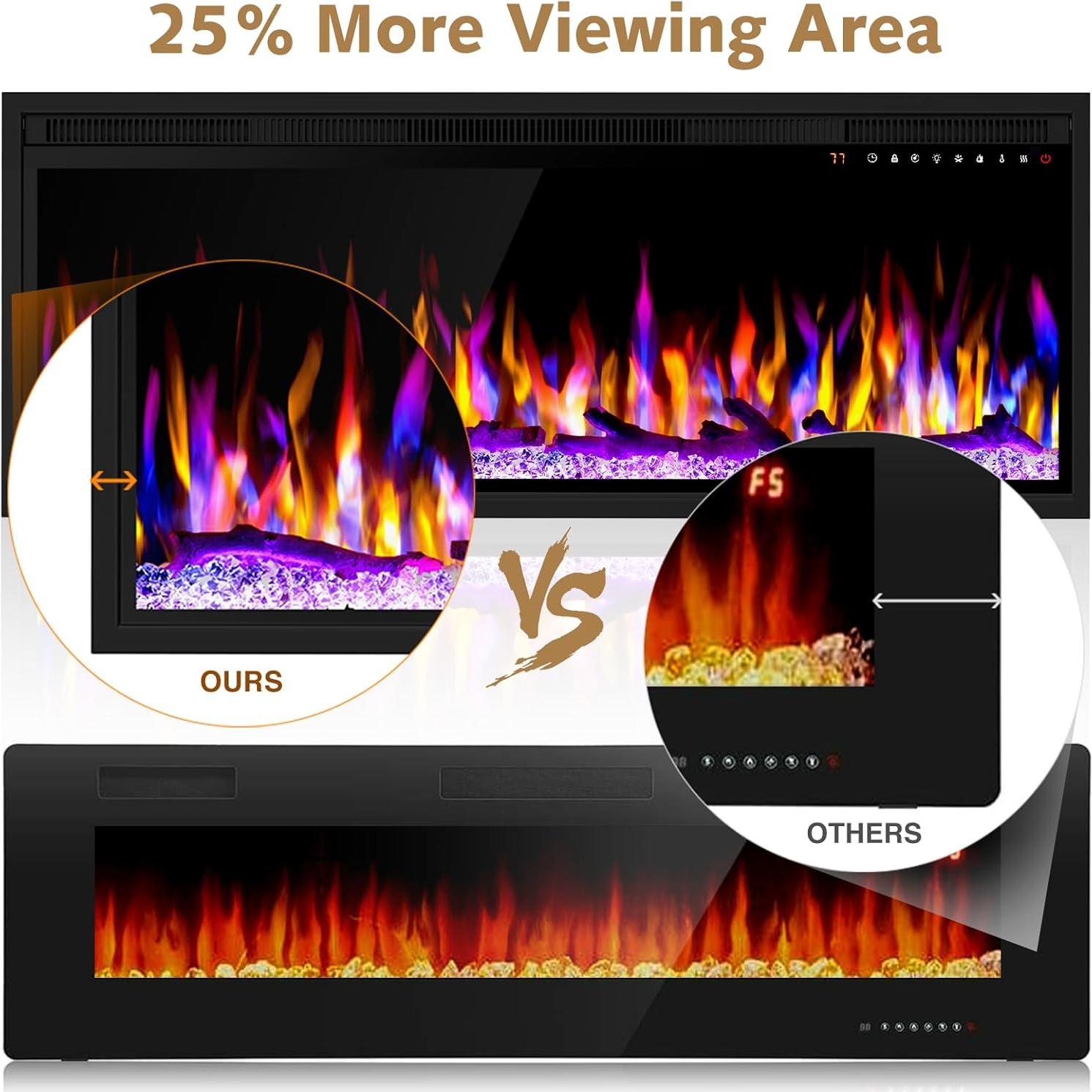 Chimenea eléctrica empotrada Riseon EFW-42A 1500W negra