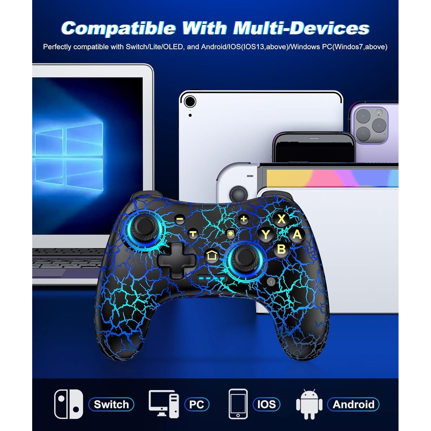 Controlador Inalámbrico Pro Qixun para Switch y PC - Negro