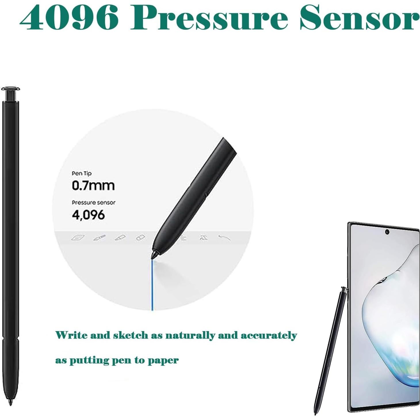 Paquete de 2 Stylus S Pen Reemplazo Galaxy Note 10 Negro