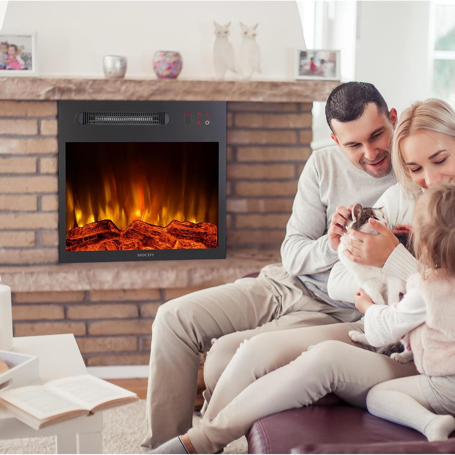 Chimenea Eléctrica MOCIFI 1000W 48.6x42.7cm Control Remoto