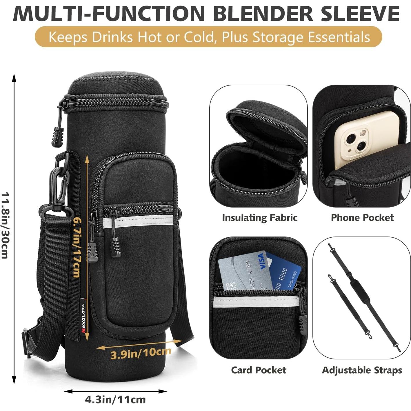 Licuadora Portátil NexaEase 700ml con Funda y Recetas