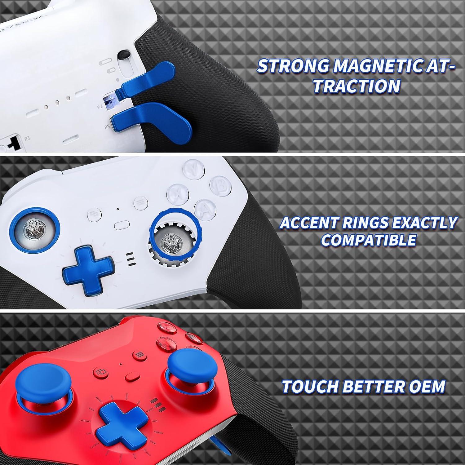 TOMSIN 15 en 1 Accesorios para Controlador Xbox Elite 2 Azul