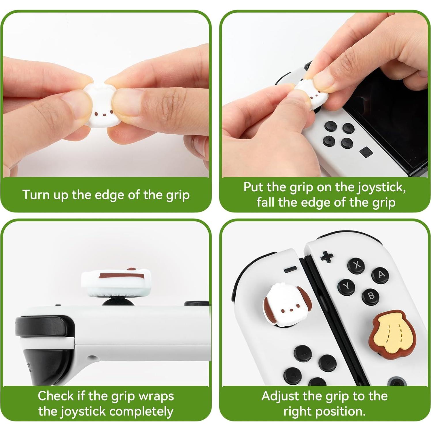 Tapones de Pulgar WISHAVEN para Nintendo Switch - Banana y Perro Pacha