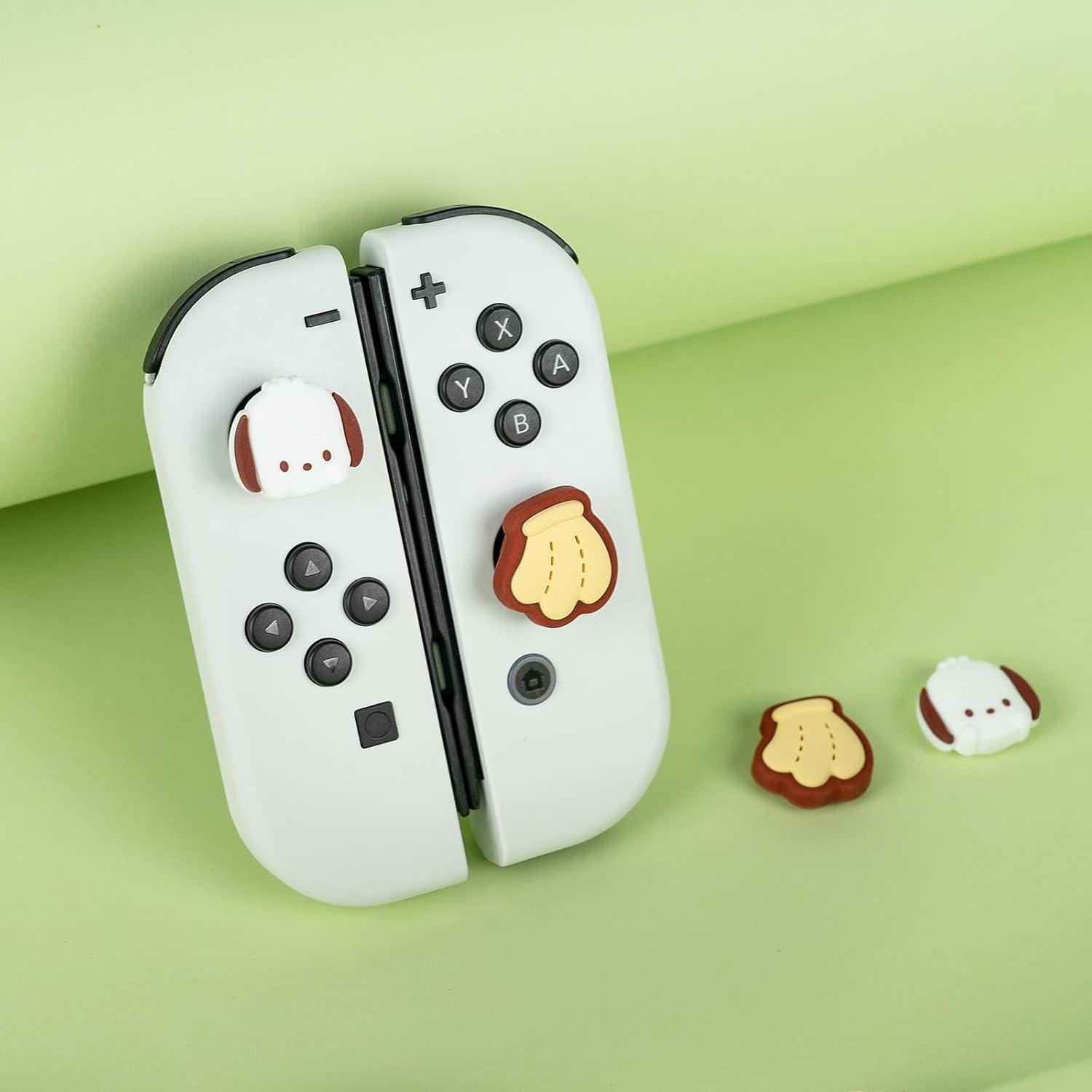 Tapones de Pulgar WISHAVEN para Nintendo Switch - Banana y Perro Pacha