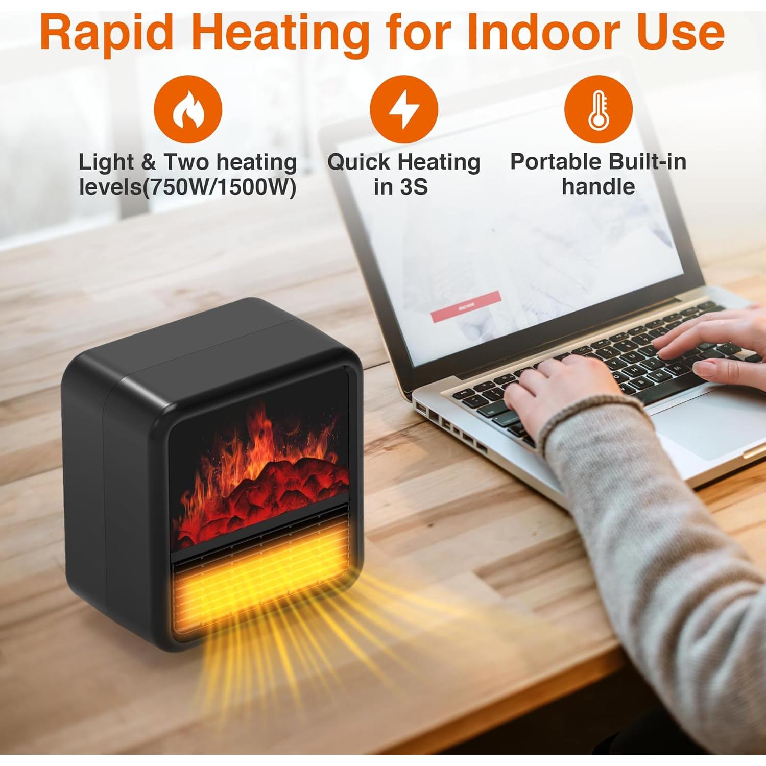 Calentador de espacio eléctrico Riseon TFP-15A 1500W negro