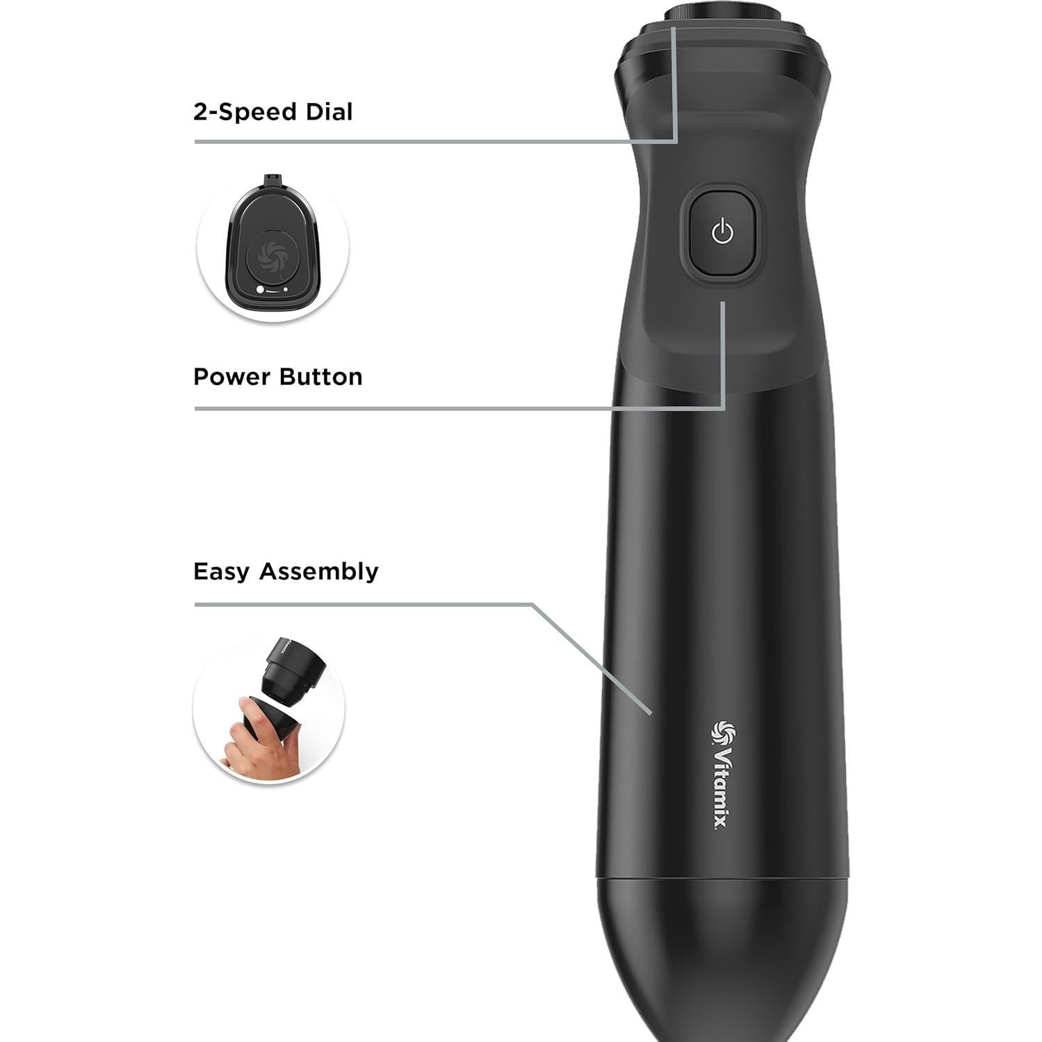 Batidora de Inmersión Vitamix 2 Velocidades + Batidor Negro