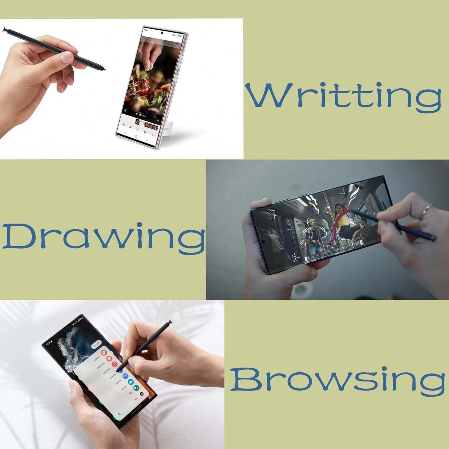 2 Pcs S Pen para Samsung Galaxy S22 Ultra - Negro