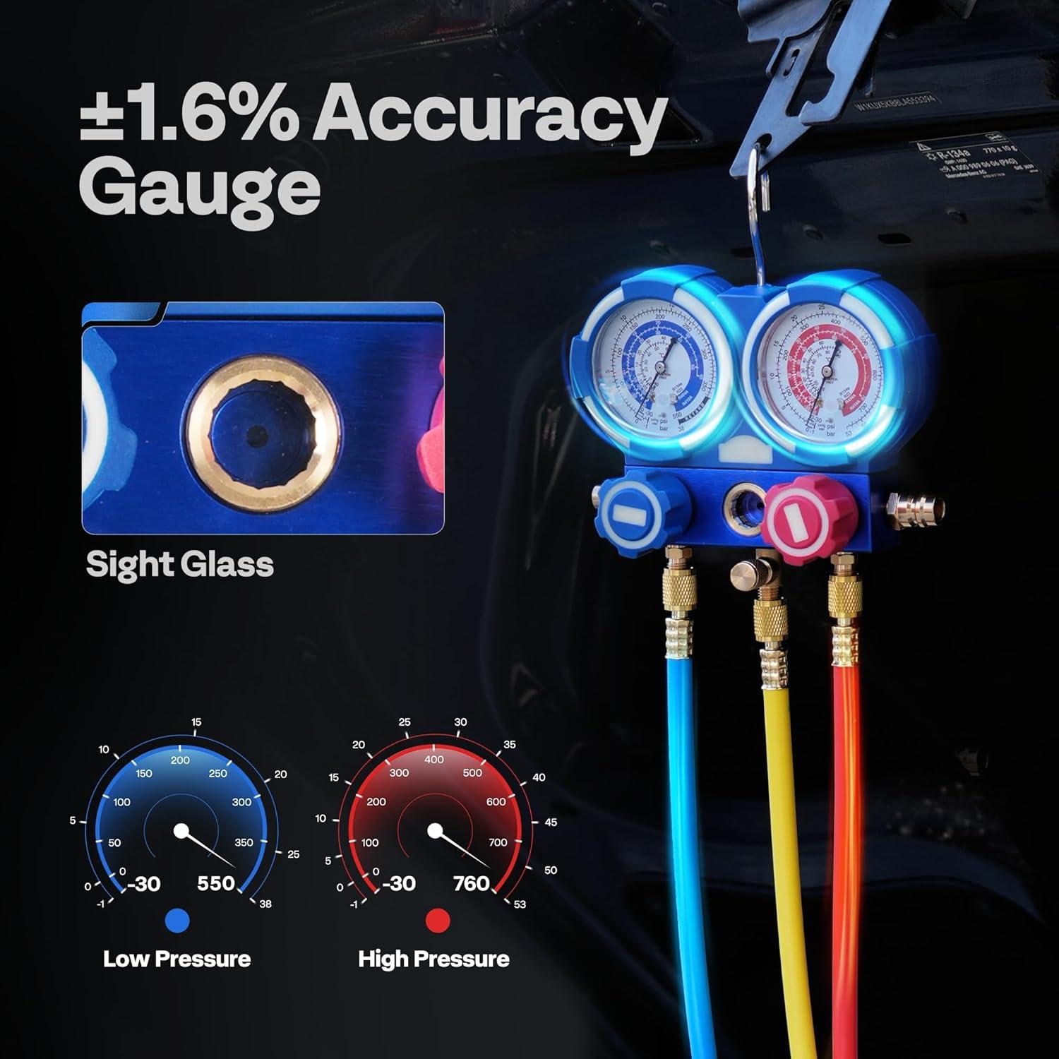 Bomba de Vacío VIVOHOME VH259 0.25 HP 3.5 CFM con Manómetro