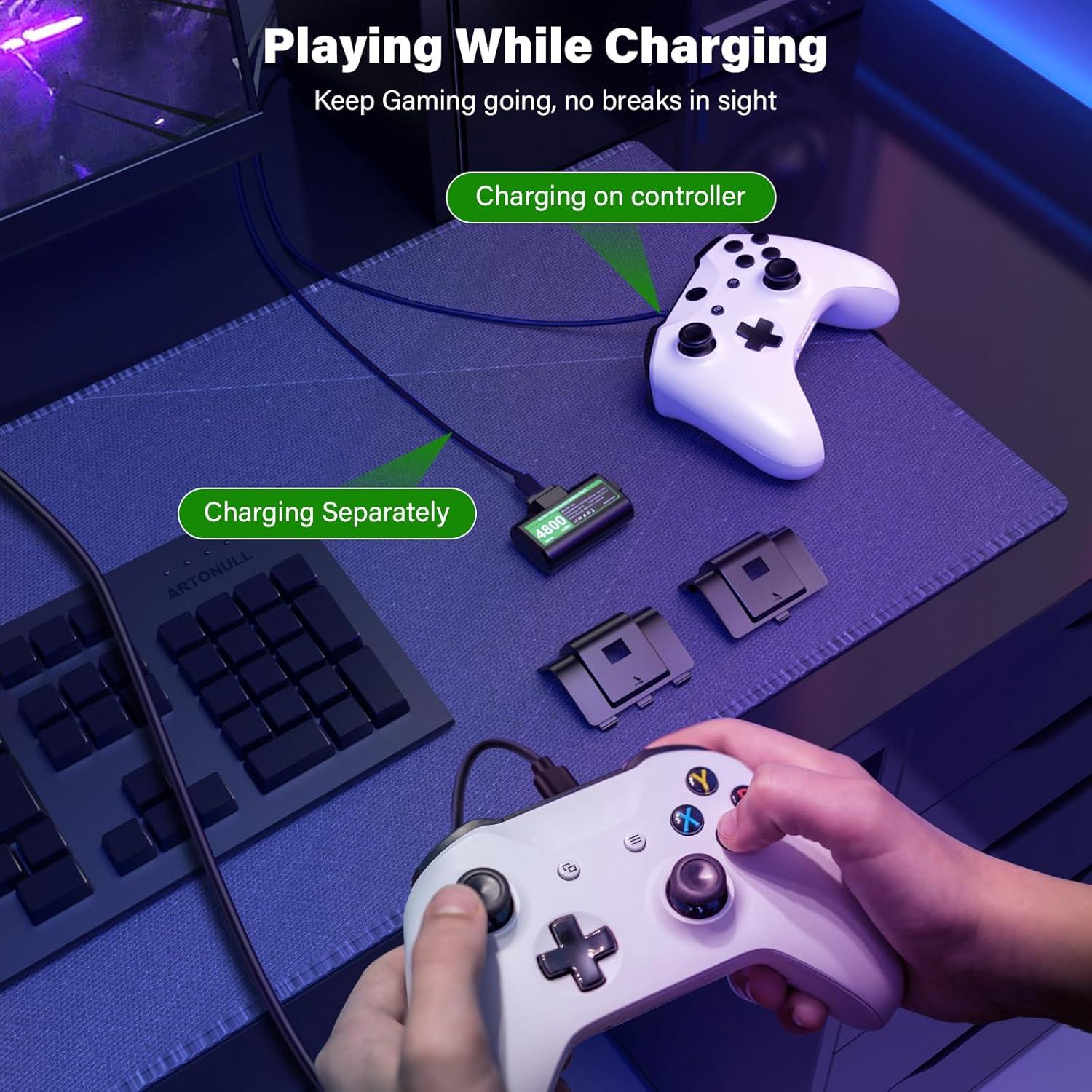 Paquete de Baterías Recargables JAVRUNWOF para Xbox - 2x4800mWh