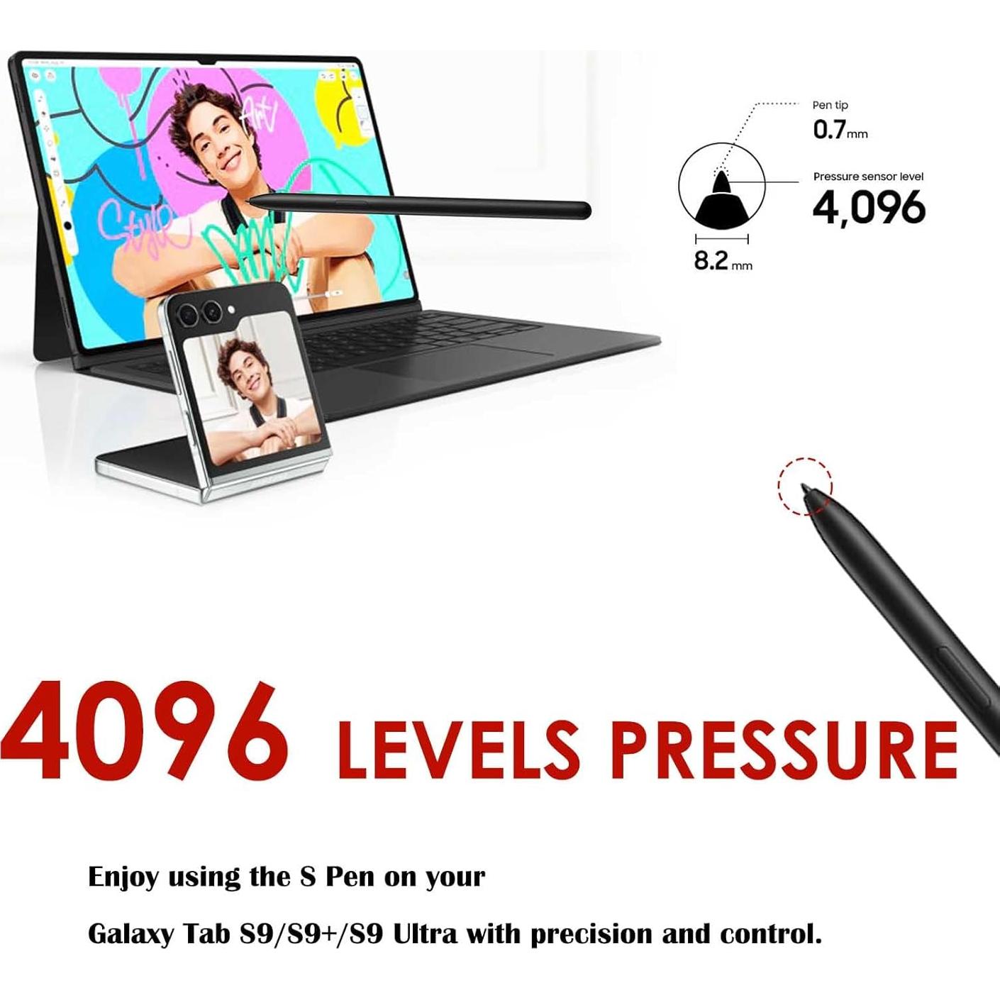 Lápiz óptico Alovexiong para Samsung Galaxy Tab S9 Negro