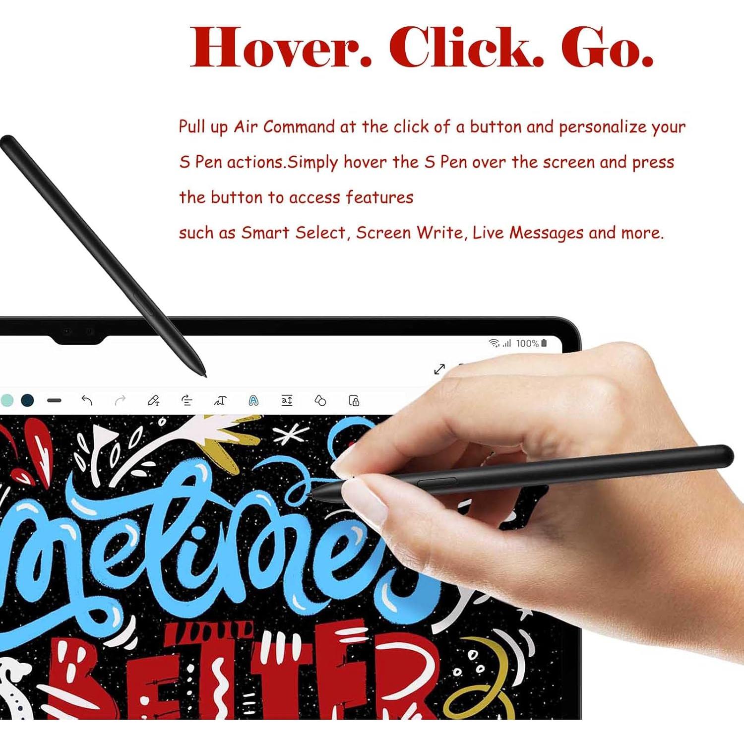 Lápiz óptico Alovexiong para Samsung Galaxy Tab S9 Negro