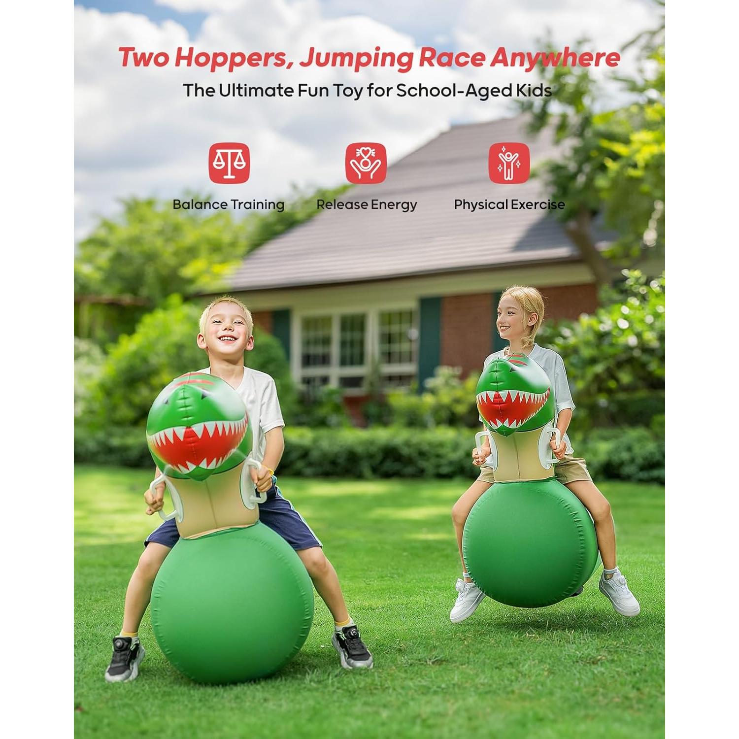 Saltarín Dinosaurio QPAU 100kg - Juguete Inflable para Niños 5+