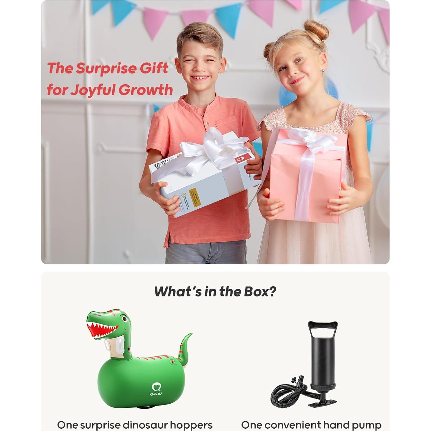 Saltarín Dinosaurio QPAU 100kg - Juguete Inflable para Niños 5+