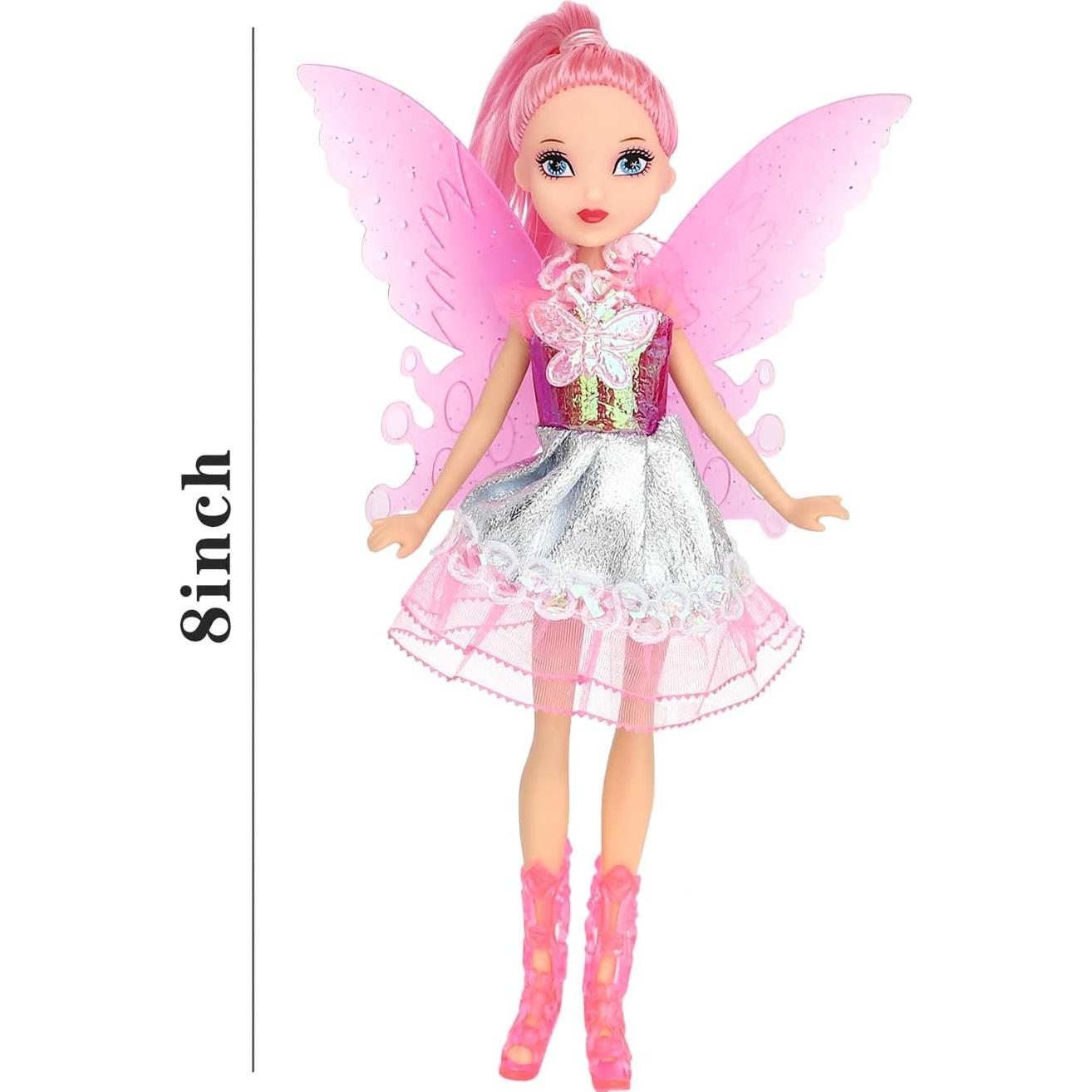 Conjunto de 5 Muñecas Hada Niña ONEST 20 cm con Ropa y Zapatos