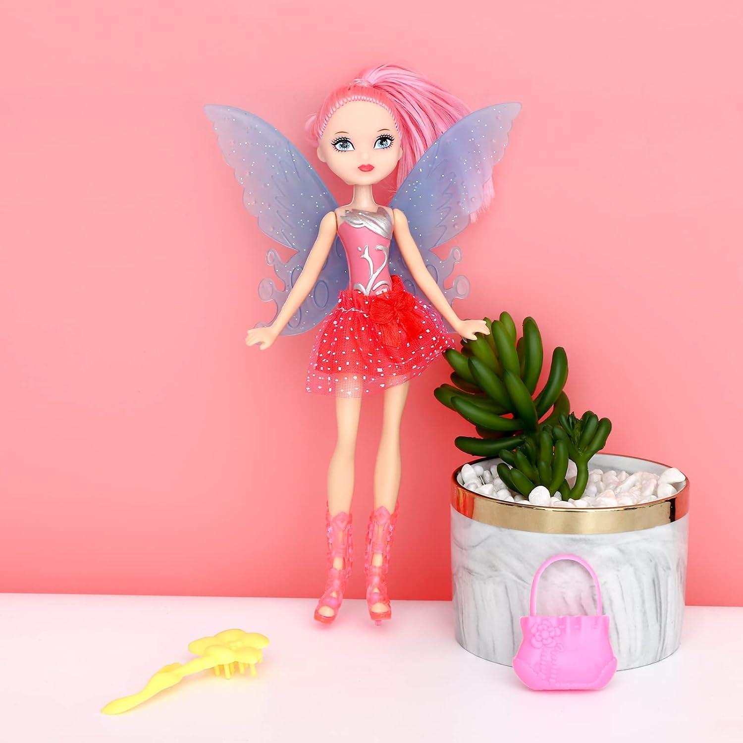 Conjunto de 5 Muñecas Hada Niña ONEST 20 cm con Ropa y Zapatos